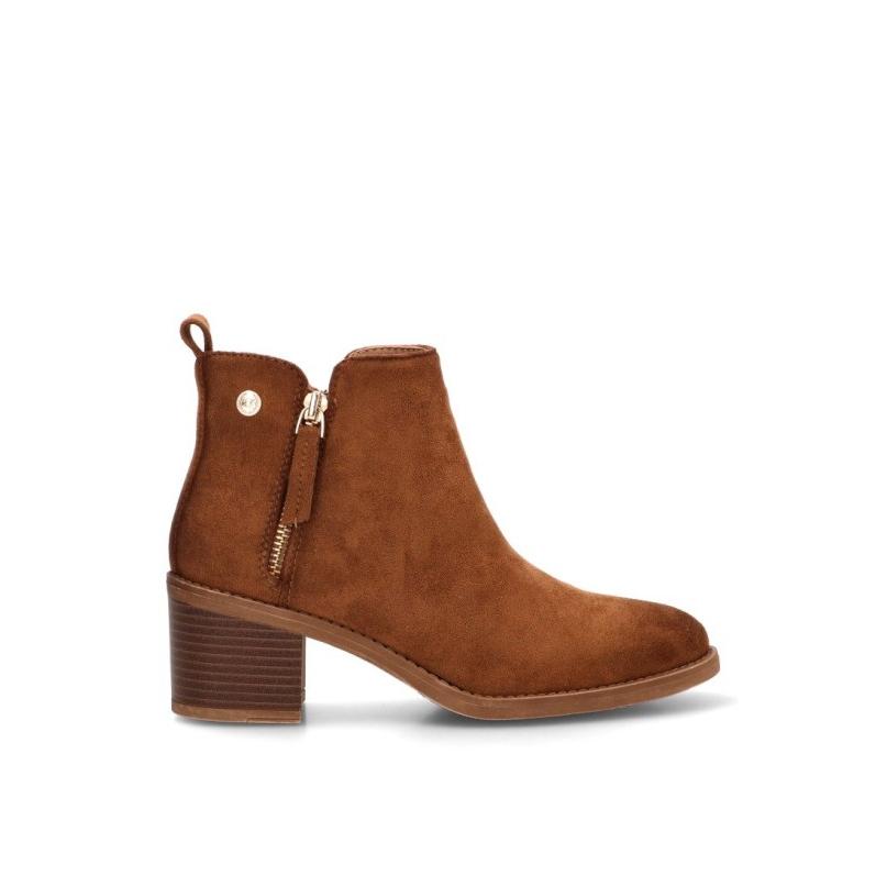 Botin Xti - Mujer - Tacón Medio - Modelo 130713 - Color Camel