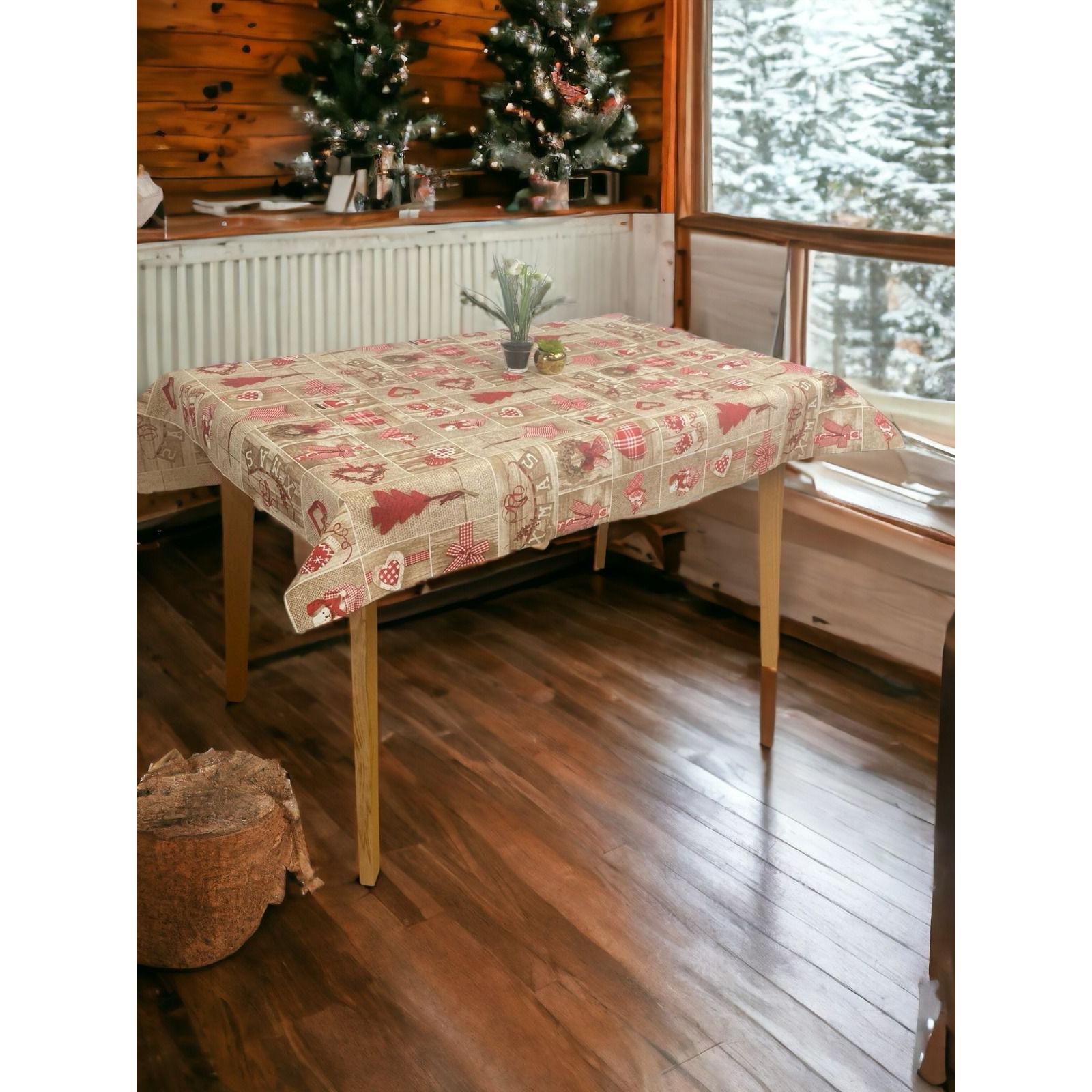 Mantel Hulehule Tex - Tela Resinada Impermeable Antimanchas - Motivos Navideños - Variedad de Tamaños