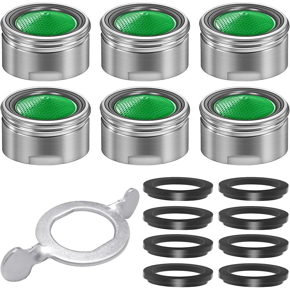 CA Aireador de grifo M24, 6 piezas de acero inoxidable para cocina con filtro, filtración que ahorra agua