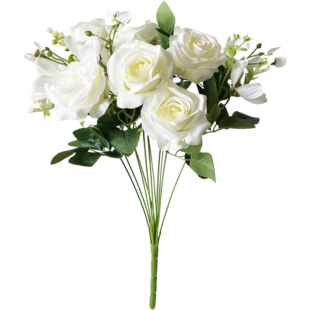 Poenia Arte Floral - Ramo de Rosas - Flores y Plantas Artificiales - 45cm de Altura - Realista - Variedad de Colores