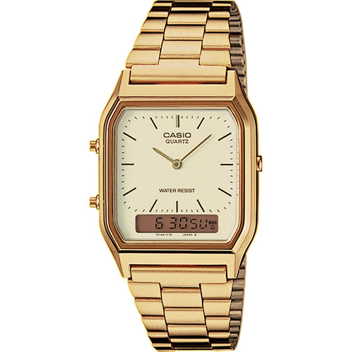 Reloj Casio Retro Vintage Edgy Collection Hombre – Dorado, Analógico-Digital, Estilo Único y Moderno AQ-230GA-9DMQYES