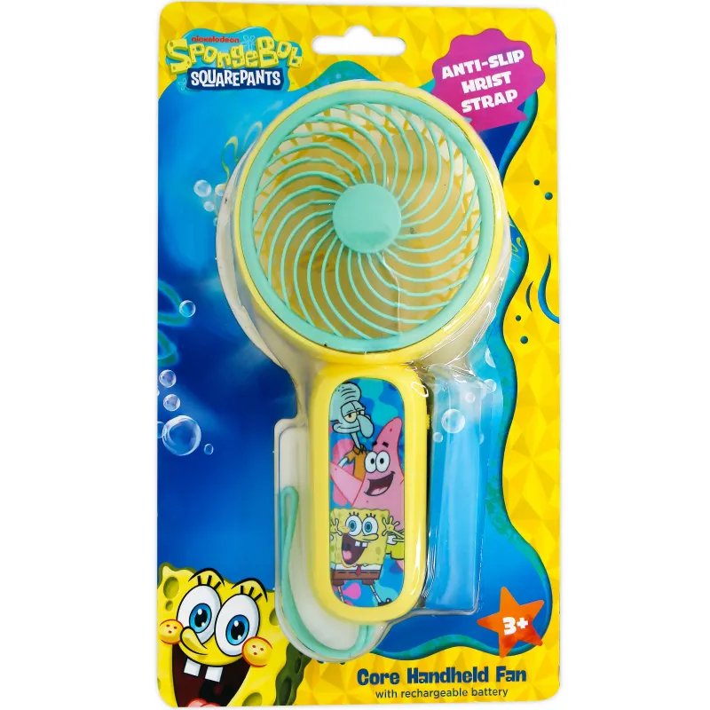 MINI VENTILADOR DE MANO BOB ESPONJA CON BATERÍA RECARGABLE COLOR AMARILLO Y AZUL SPONGEBOB SQUAREPANTS OTL Technologies