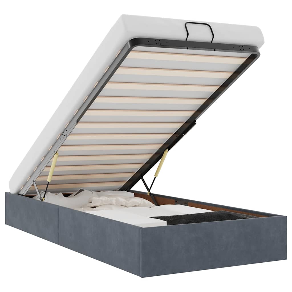vidaXL Estructura de cama otomana sin colchón terciopelo gris oscuro
