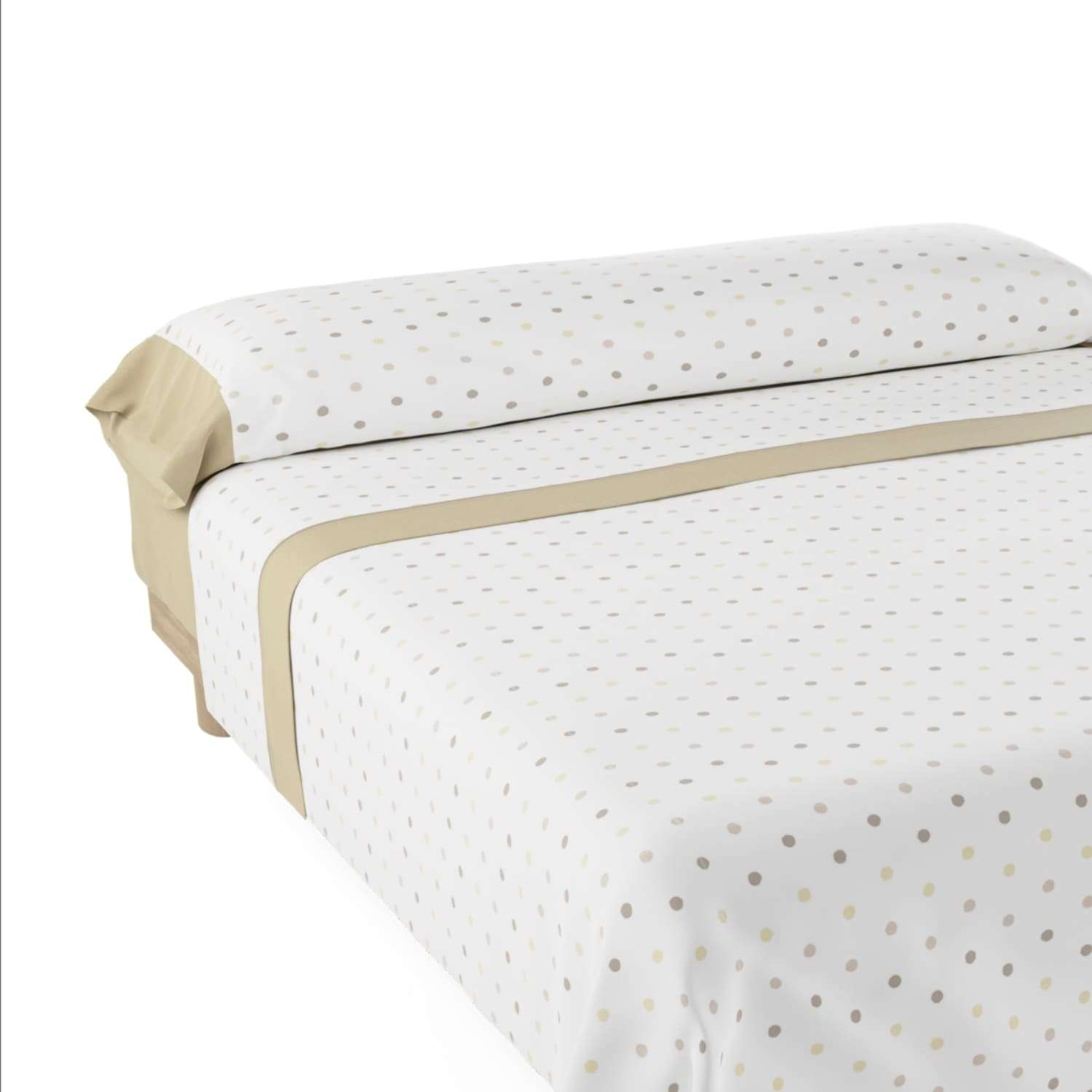 Nalui Juego de Sábanas Maia Beig Tejido Polycotton, Lavable a 30º y Fácil Planchado