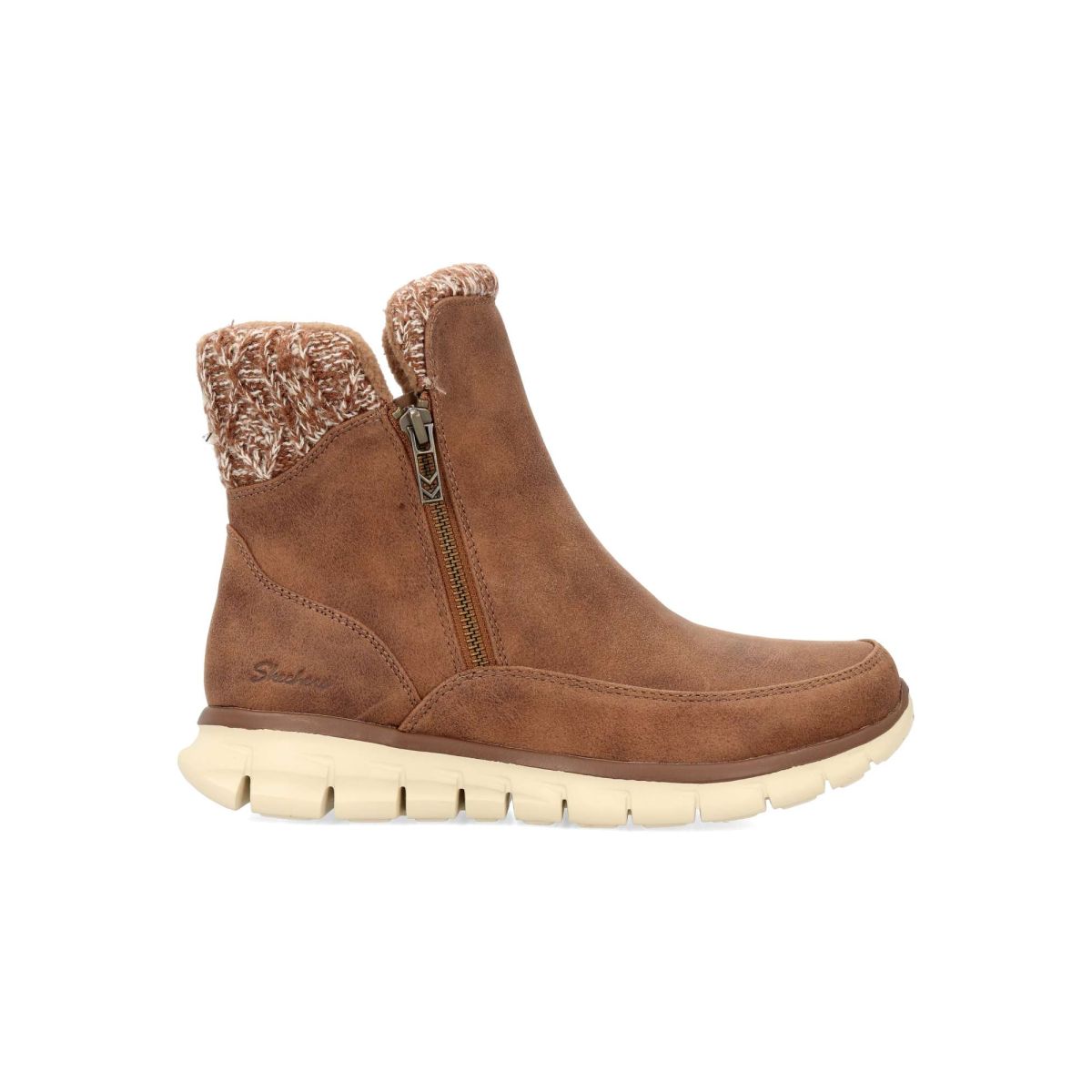 Skechers - Botines Synergy - Lovely Collab para mujer con parte superior de piel vegana tratada con 3M® Scotchgard®, plantilla Warm Tech Memory Foam y suela antideslizante