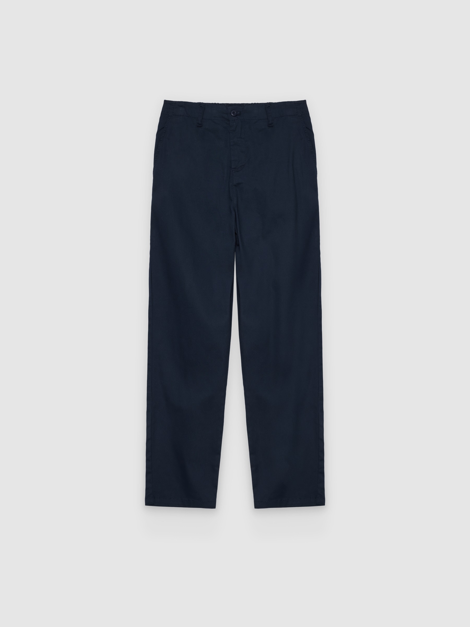 Pantalón chino straight fit de algodón, tiro alto, pierna recta y cierre frontal de botón y cremallera clásica INSIDE