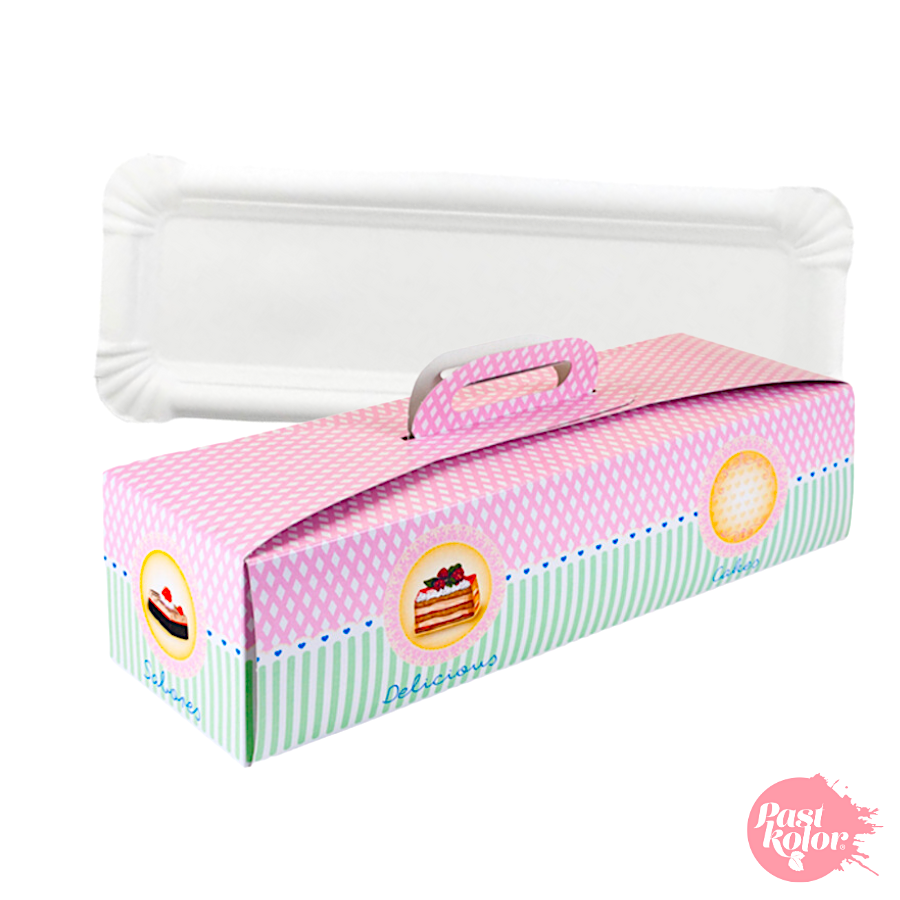 Glotomania - Set Bandeja Blanca + Caja para Brazo de Gitano - 38,5 X 13 Cm - Platos, Cuencos y Cubiertos Desechables