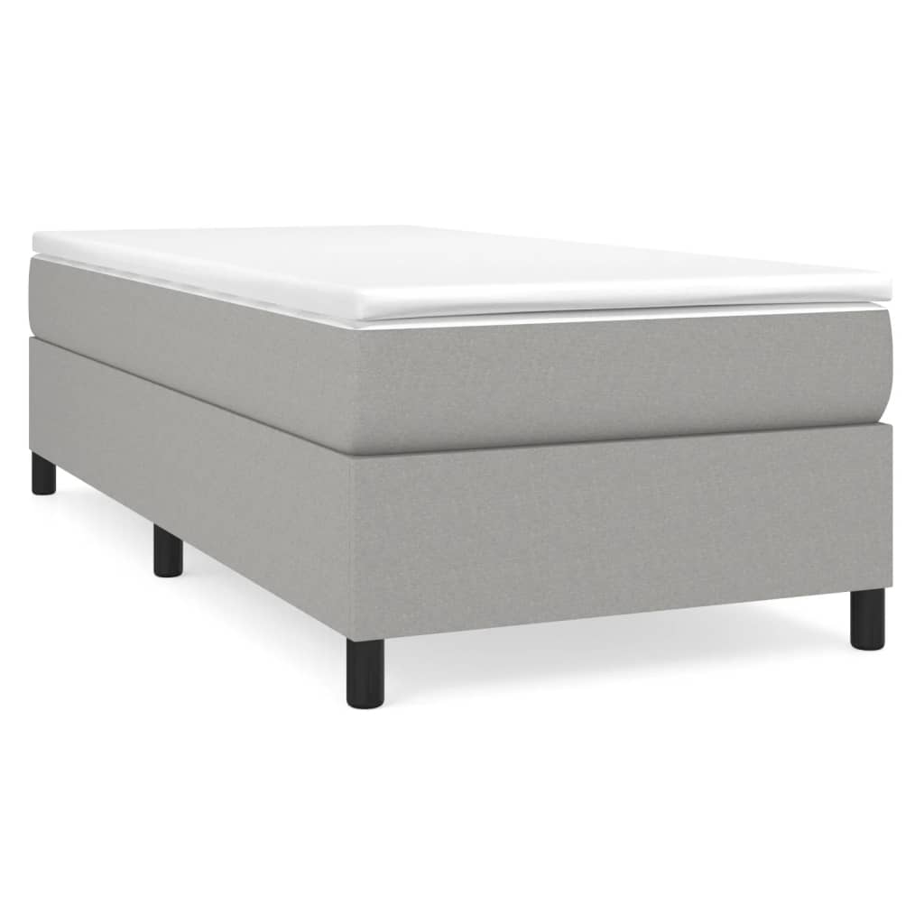 vidaXL Estructura de cama con somier tela gris claro 90x200 cm