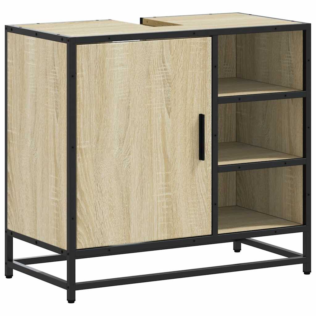 vidaXL Mueble de lavabo de baño roble Sonoma 65x33x60 cm madera de ingeniería