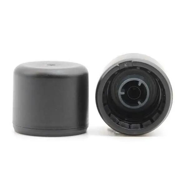 Camassia Tapón negro con vertedor y precinto DIN18 | Envases | para botellas con rosca de 18mm