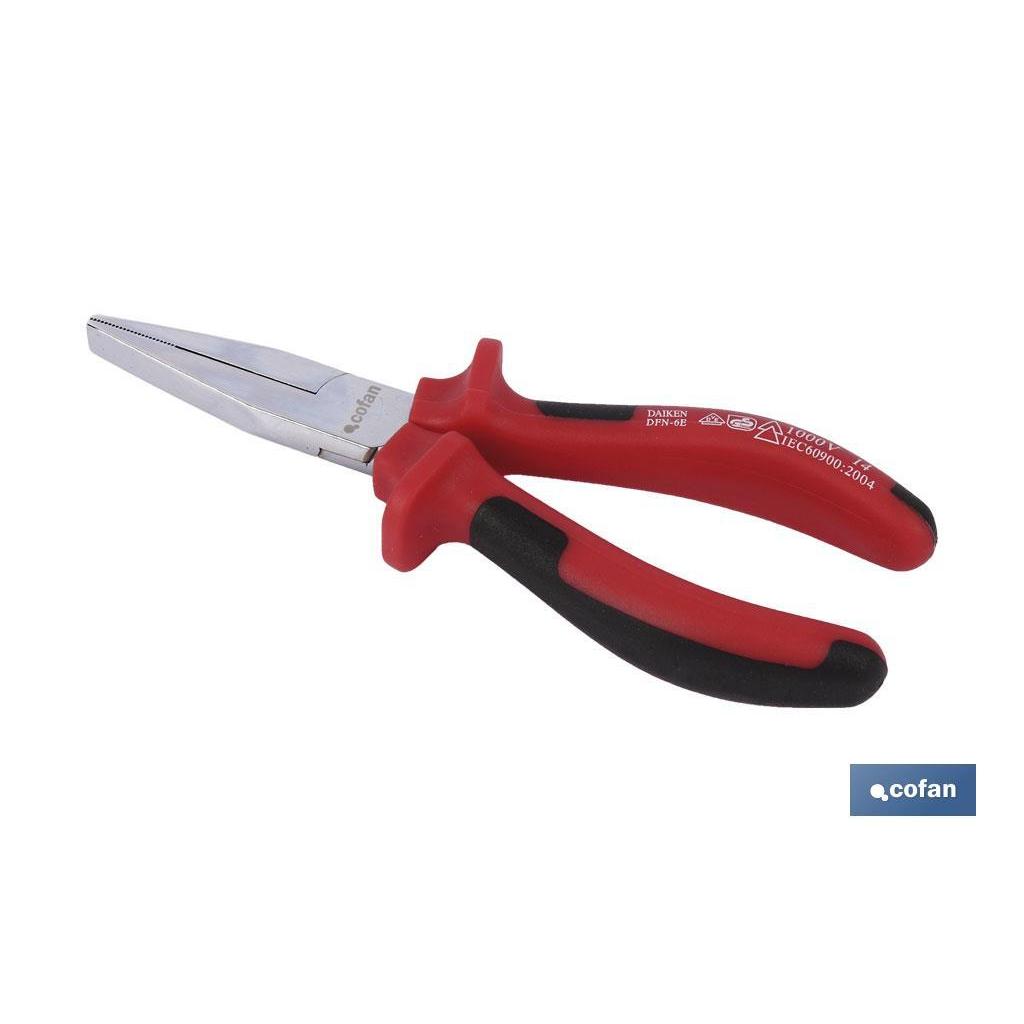COFAN - Alicates de punta plana | Alicates aislados para mayor seguridad | Medidas de los alicates: 160 mm