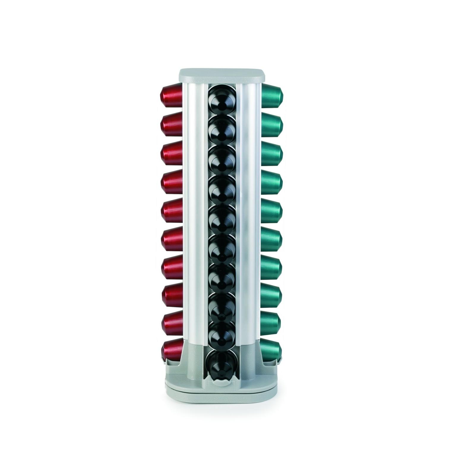 IBILI - Dispensador de capsulas de café Nespresso, 40 cápsulas, Giratorio, Aluminio