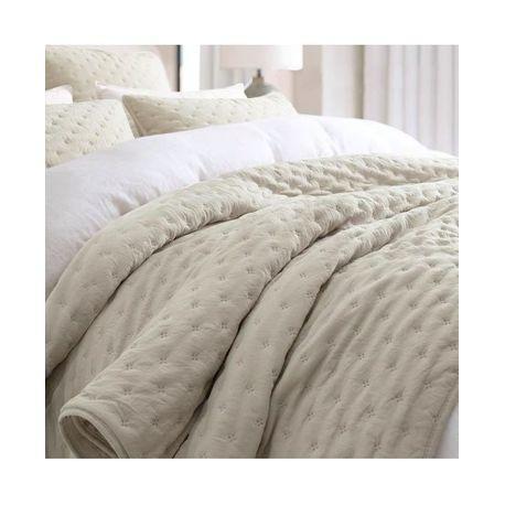 Colcha Bouti Soft Color Beige Rellenos Acolchado para Vestir la Cama Todo el Año