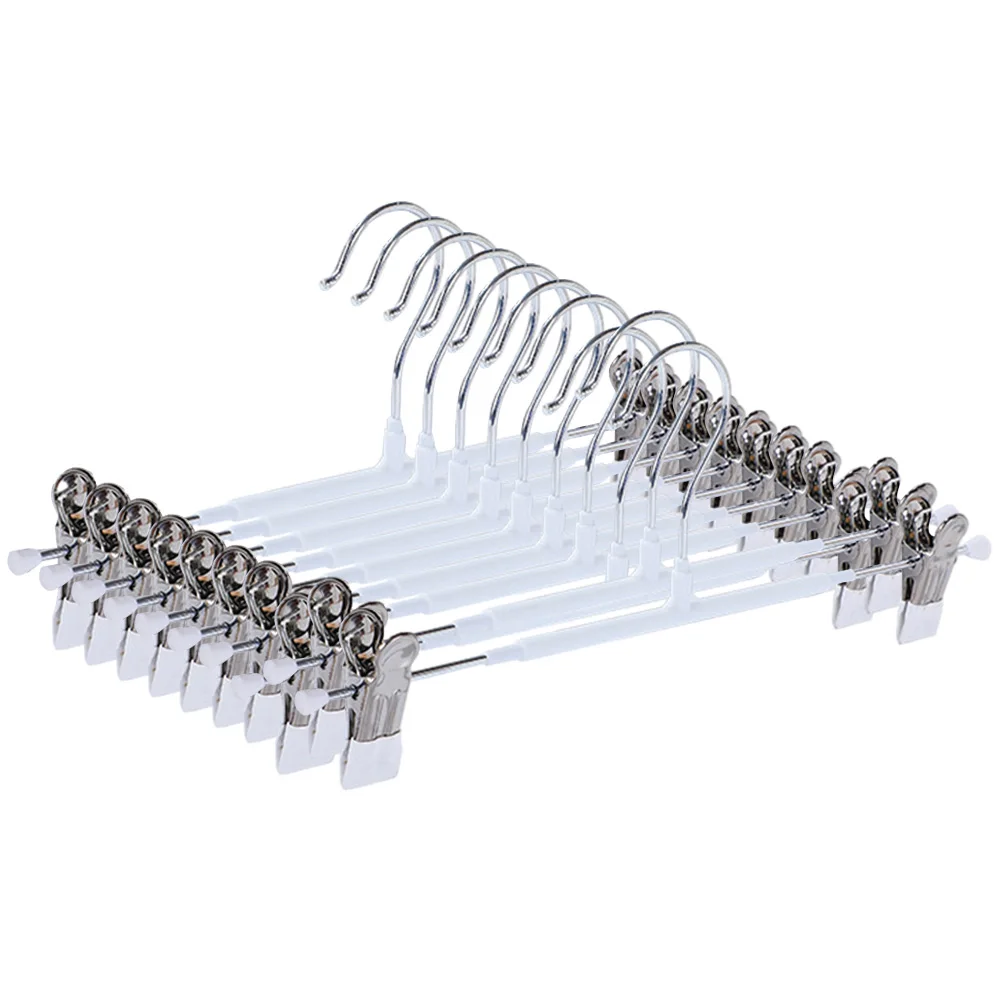 TK 10PCS Gancho Para Pantalones De Acero Inoxidable De Gran Capacidad Con Clip Ajustable Antideslizante Para Camisas Y Shorts Ahorro De Espacio