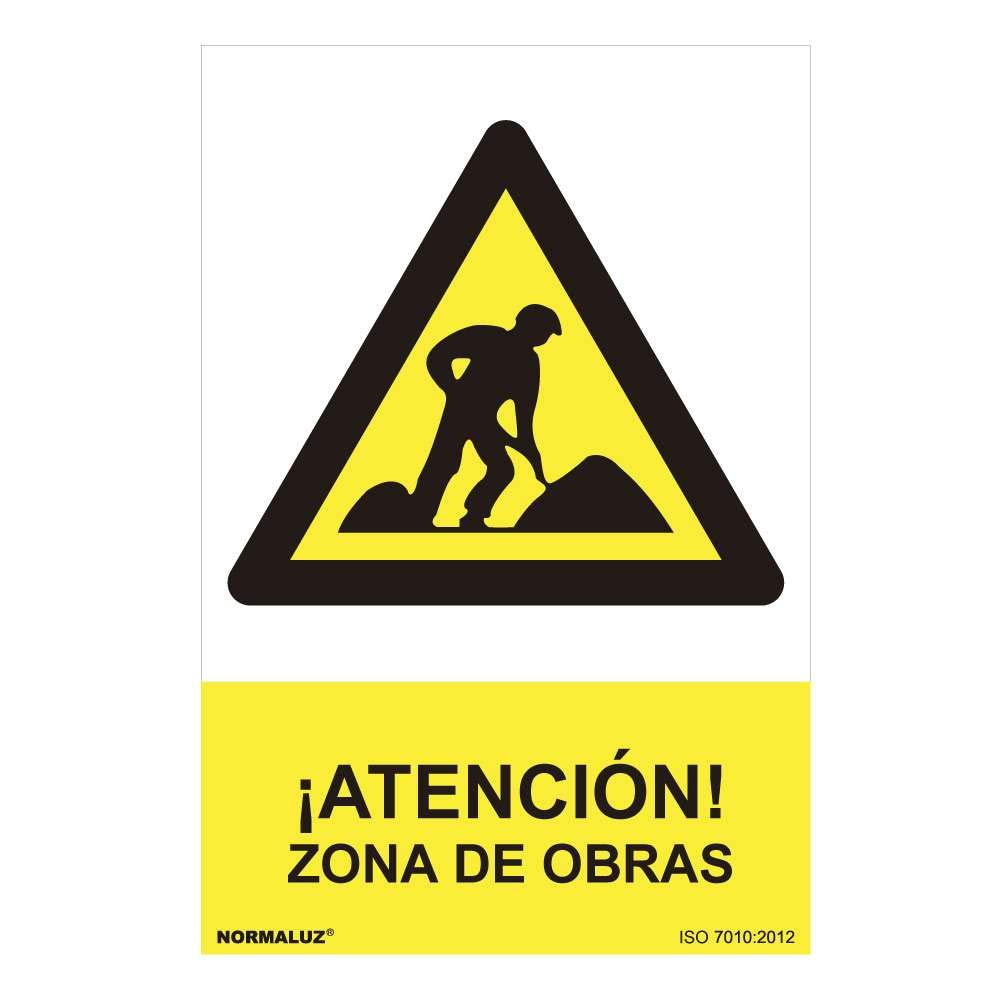 cartel peligro  zona de obras  (pvc 0.7mm) 30x40cm normaluz