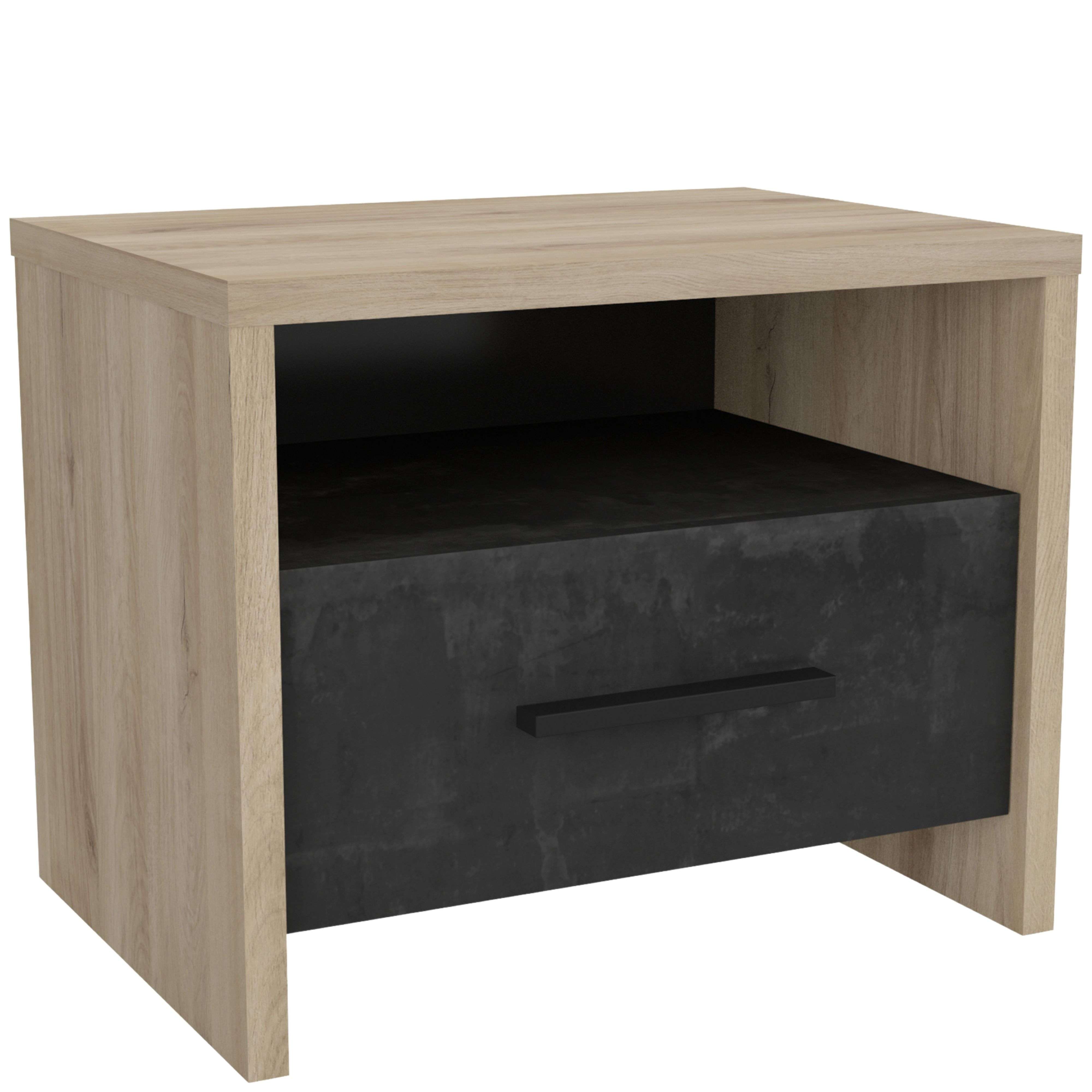 Miroytengo Mesita de Noche Dormitorio Principal Estilo Industrial Urano 50x36x40 cm