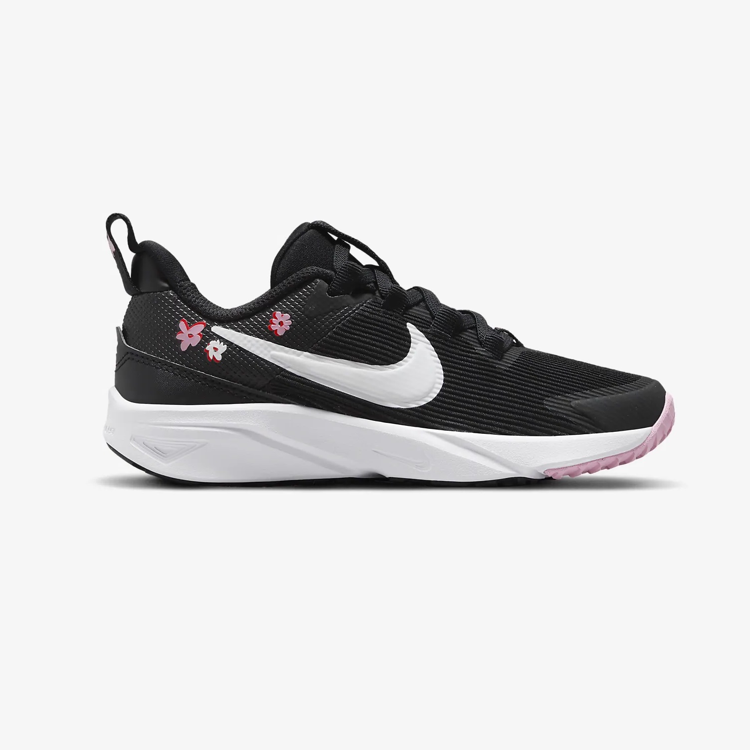 Nike Star Runner 4  FJ8079 001 Negro Rosa Zapatilla Deportiva Cómoda y Ligera con Cordón Elástico