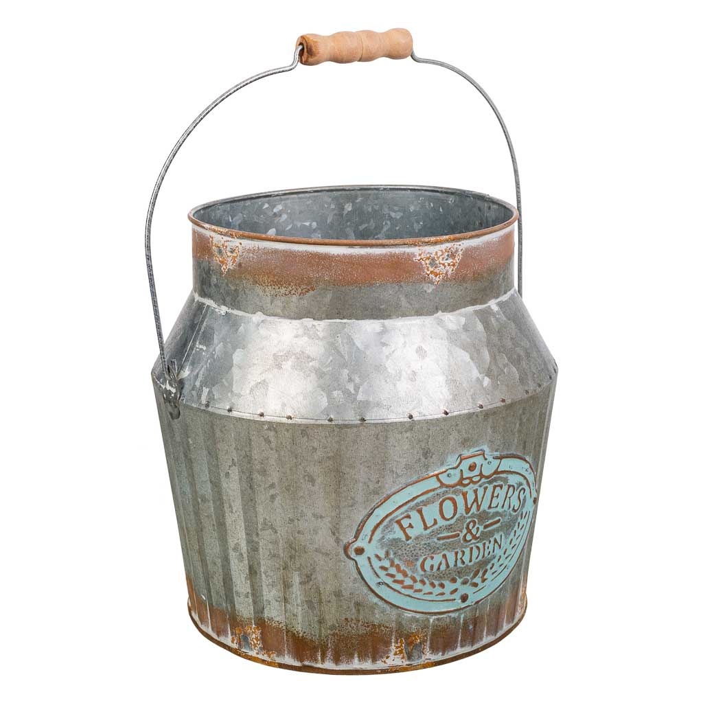 Wonderlust Deco - Cubo de metal plateado 21xd18x21/32.5 t:18cm Gris 21xD18x21/32.5h cm T:18cm