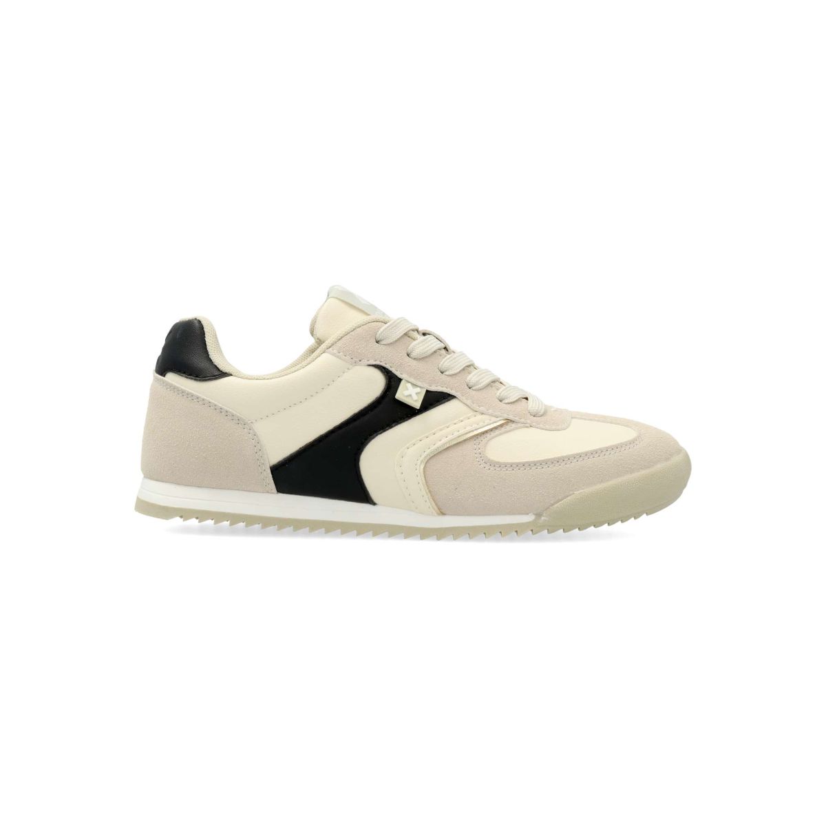 XTI - Tenis deportiva casual mujer XTI con cierre de cordones, fabricada en piel sintética vegana, suela de goma y plantilla acolchada extraíble
