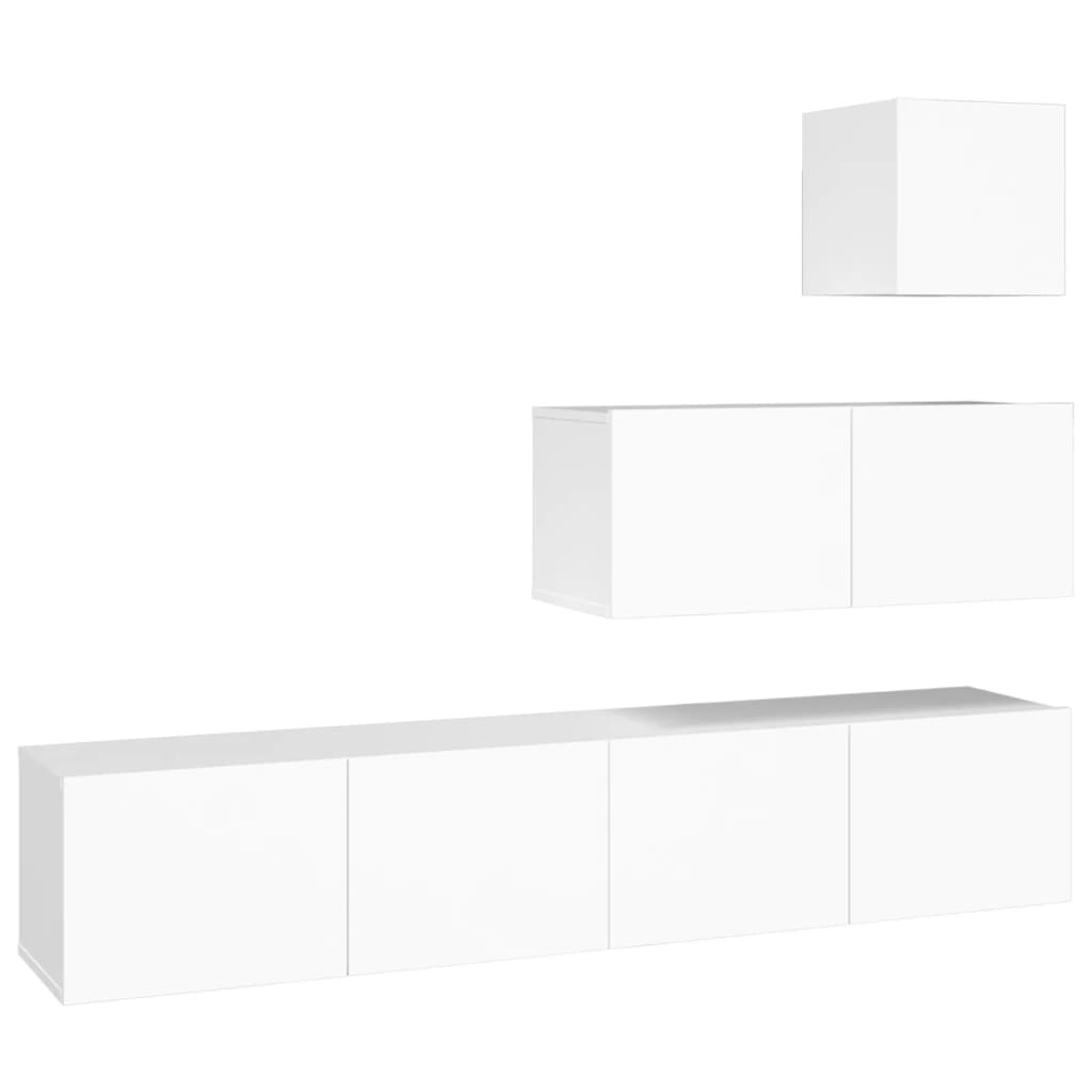 vidaXL Set de muebles para TV 4 piezas madera contrachapada 80x30x30 cm, Mueble de Salon, Mueble TV, Mueble TV salon, Mesa de TV, Mueble tele