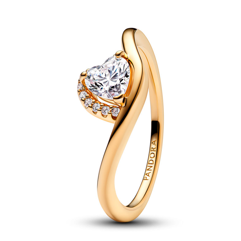Pandora Anillo Corazón Ondulado 163660C01 , para Mujer