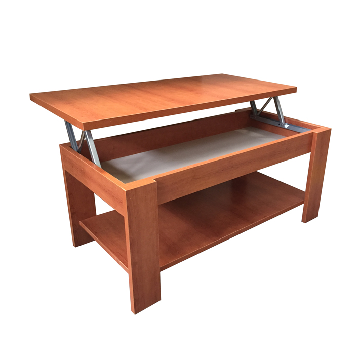 Sueña y Descansa Mesa centro elevable cerezo 100 x 50 cm, por 50 cm de alto elevable a 61 cm