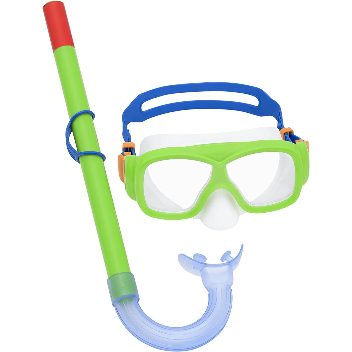 Máscara de Buceo Bestway para Adultos y Niños - Sistema de Respiración Seca - Diadema Ajustable - Vista Amplia