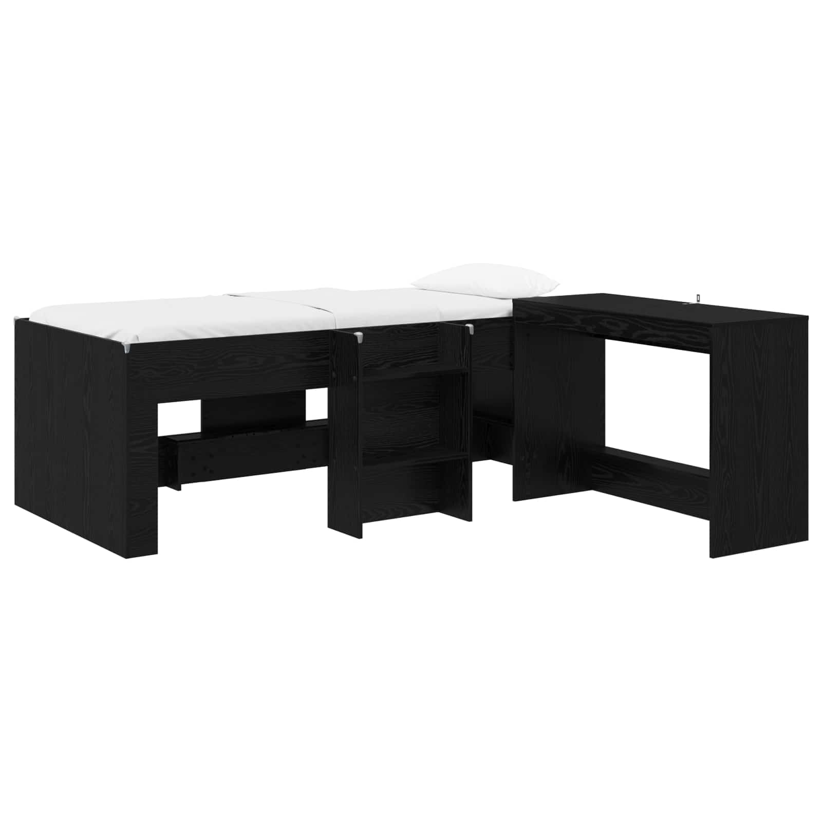 vidaXL Cama alta para niños con escritorio 2 uds. 80 x 200 cm Multicolor