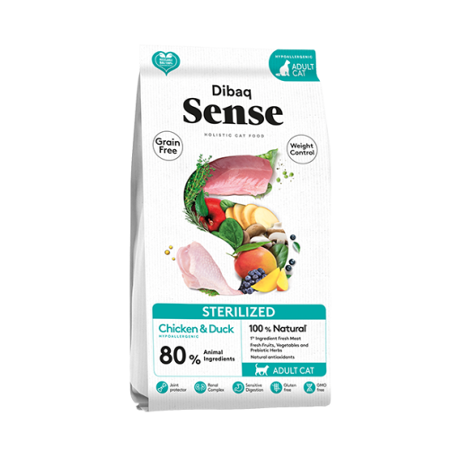 Dibaq Pienso Sense Grain Free Sterilized de Pollo y Pato para Gatos - 1.5 Kg