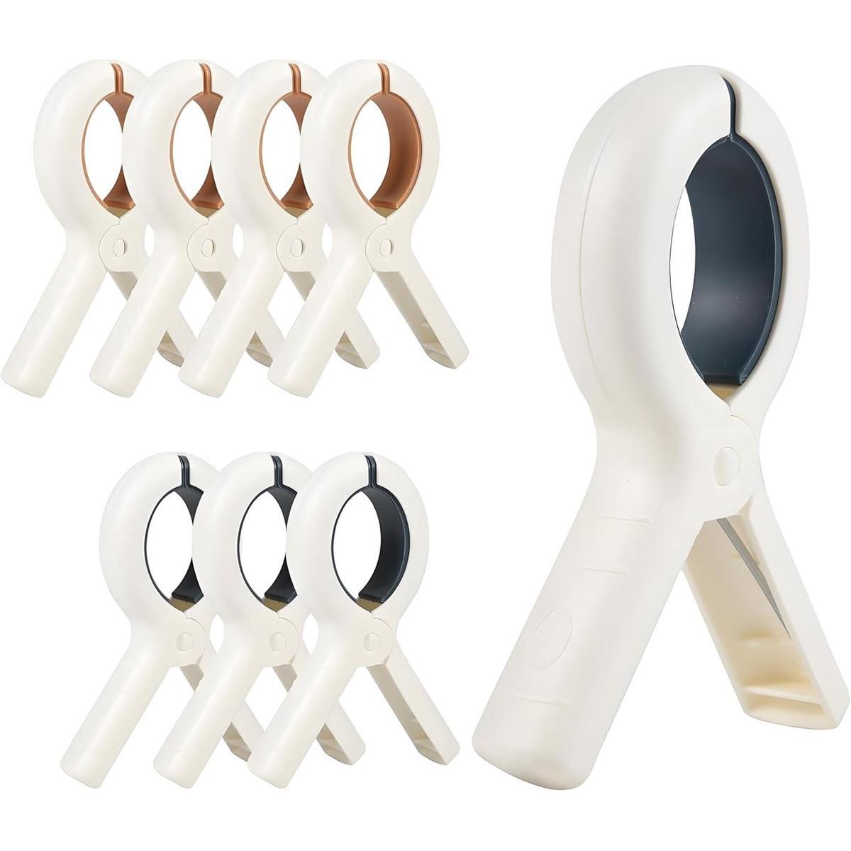 Om Home 8 pinzas – Tamaño M (13 x 8,5 cm) – Pinzas versátiles para secar ropa – Para toallas, sábanas y prendas de vestir – Pinzas para pantalones y calcetines – Cierres con agarre firme – Diseño de plástico que no deja marcas – Pinzas para edredón resist