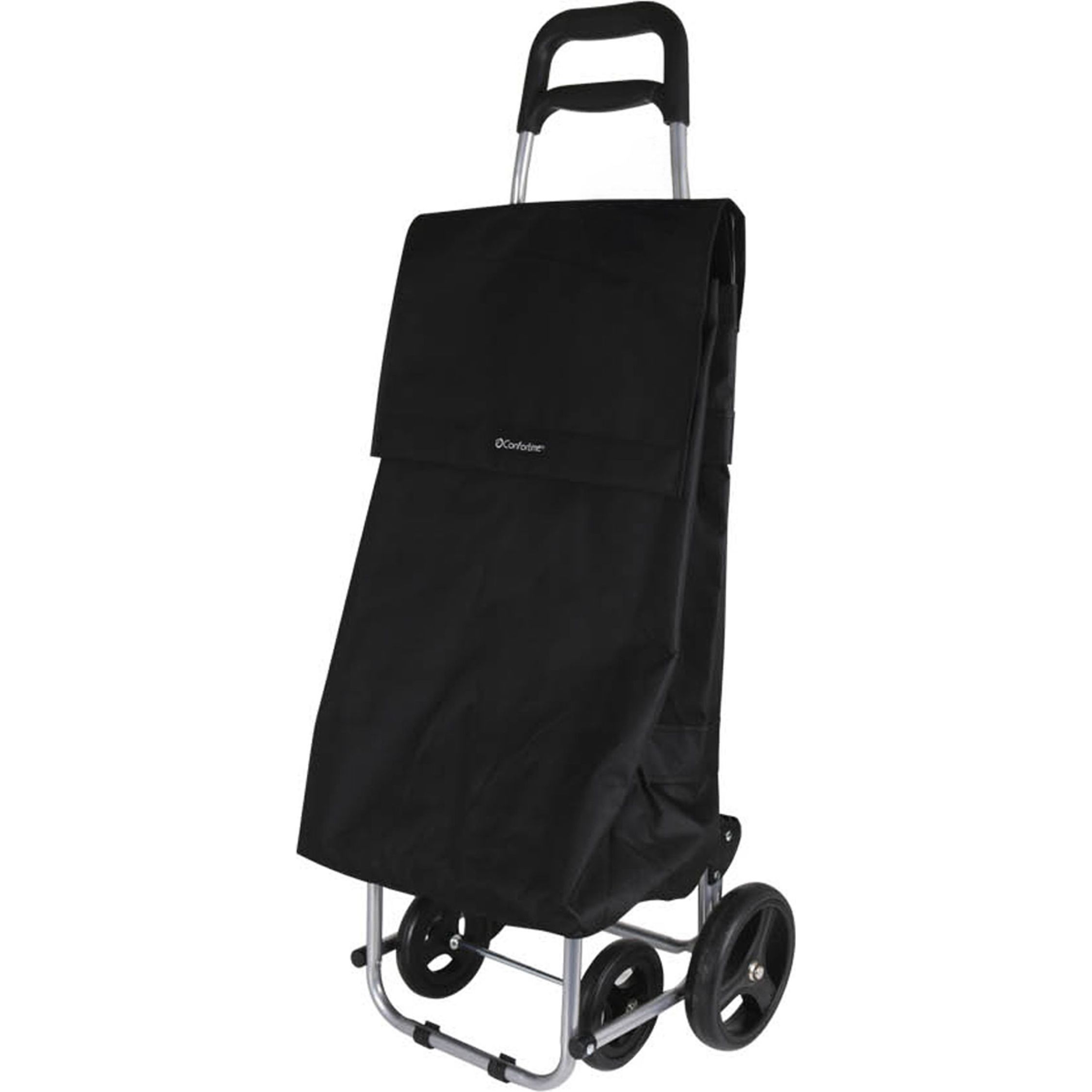Confortime - Carro de Compra 4 Ruedas 60x38x20cm - Plegable y Resistente con Bolsillos - Portátil y Fácil de Almacenar