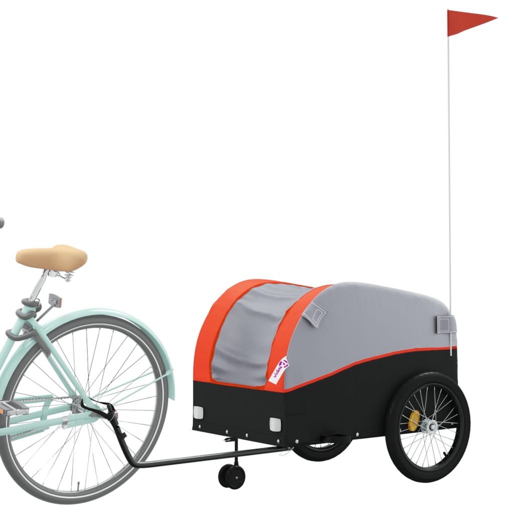 vidaXL Remolque para Bicicleta Carrito de Carga para Bici Hierro 45 kg Color Negro,  Amarillo,  Azul y mas