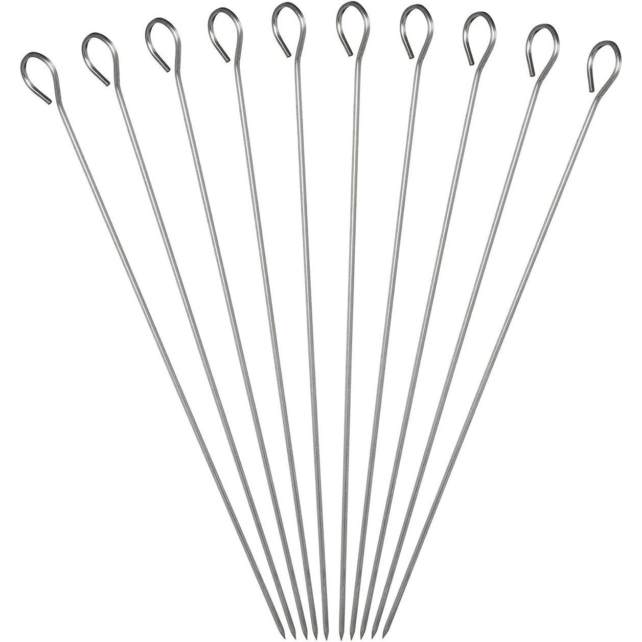 Euroxanty Brochetas de Metal 4 Tamaños | Pinchos Parrilla y Aperitivos | Reutilizables | BBQ Queso Frutas Fondues | Pack de 6 | Calidad Premium