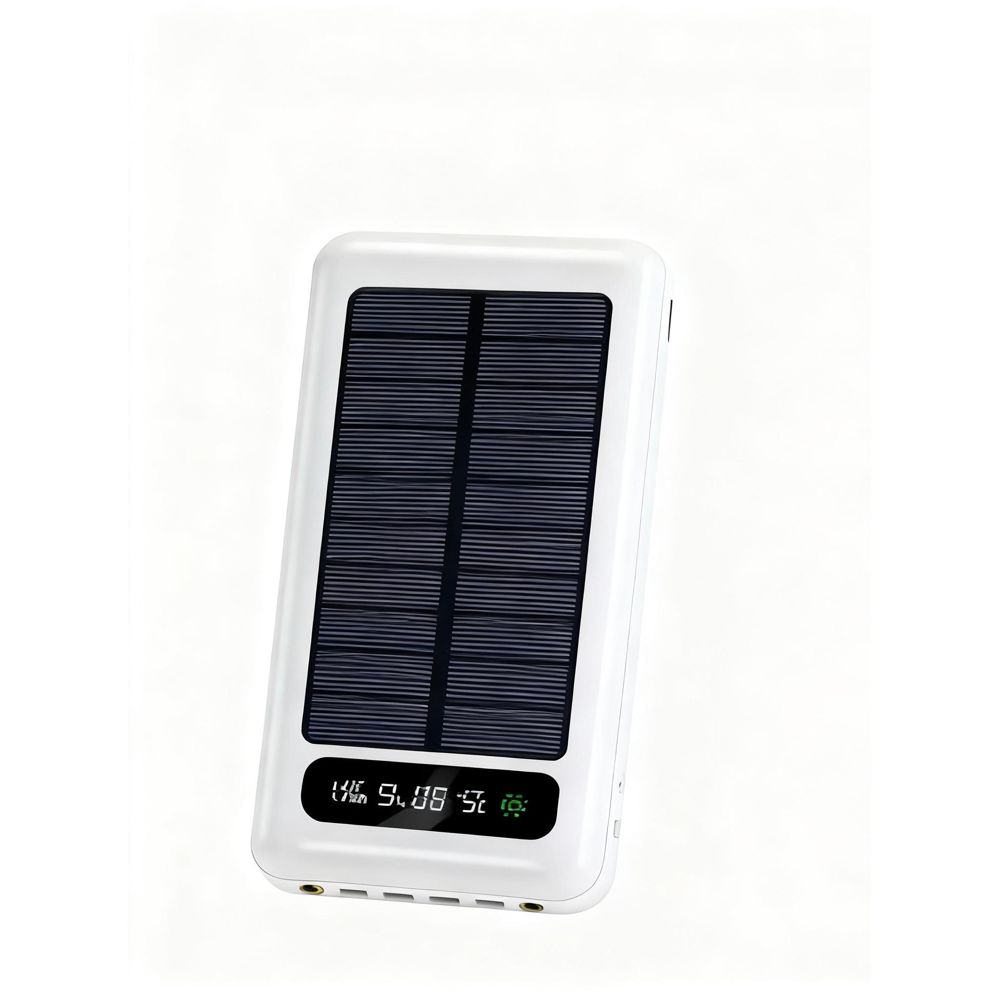 Batería Externa Solar con Soporte | Power Bank Portátil Carga Rápida Incluye Cable de Carga