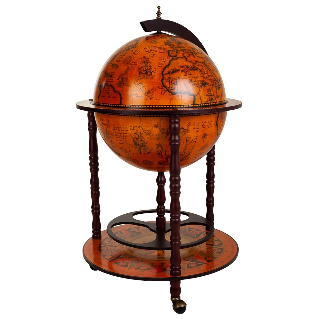 WANDERLUST DECO Kit Botellero Globo Terraqueo Decorativo para Almacenamiento de Bebidas
