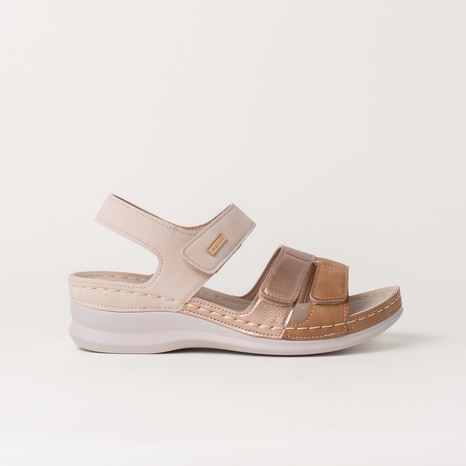 Mysoft 25M019 Sandalias con cuña de mujer cierre velcro