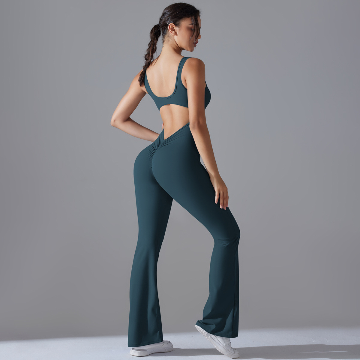 TK 2025 Nueva Belleza ealda de una Pieza melalgodón Elevación Deporte entrenamiento ropa Pantones acampanados mono de Yoga
