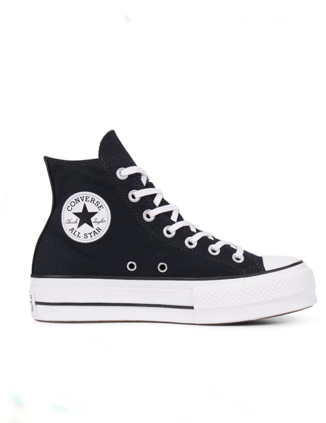 Zapatilla Converse All Star Plataforma Hi Negro De Chica