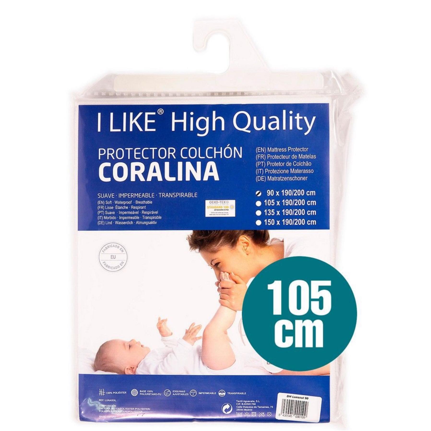 Protector Colchón Coralina Impermeable Transpirable 90cm 105cm 135cm 150cm