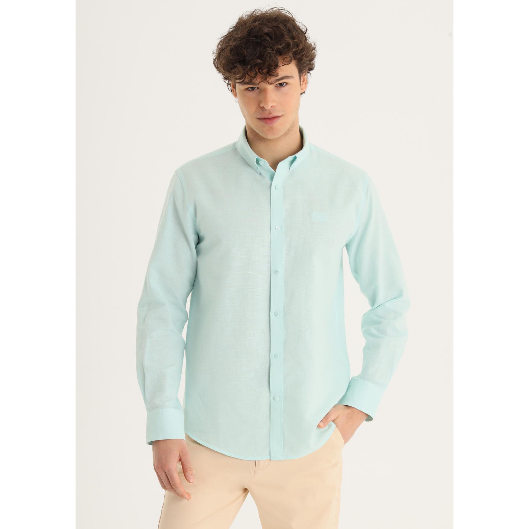 LOIS JEANS - Camisa de lino basica manga larga