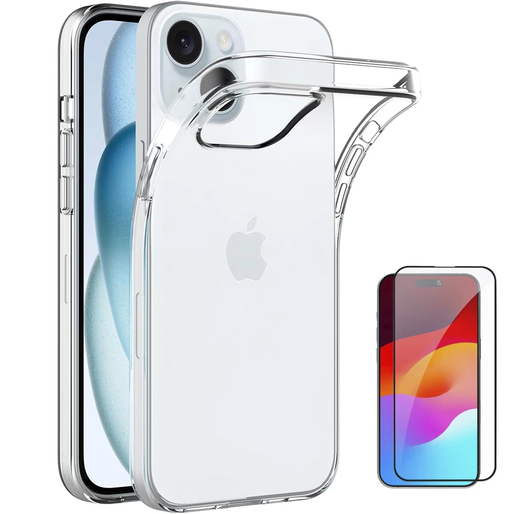 Funda Transparente de TPU Para Iphone 15 14 13 12 11 X XS Max XR Pro Mini Plus Protección Completa con Ajuste Perfecto, Diseño Ultra Delgado y Flexible Antirayones + Protector De Pantalla Opcional