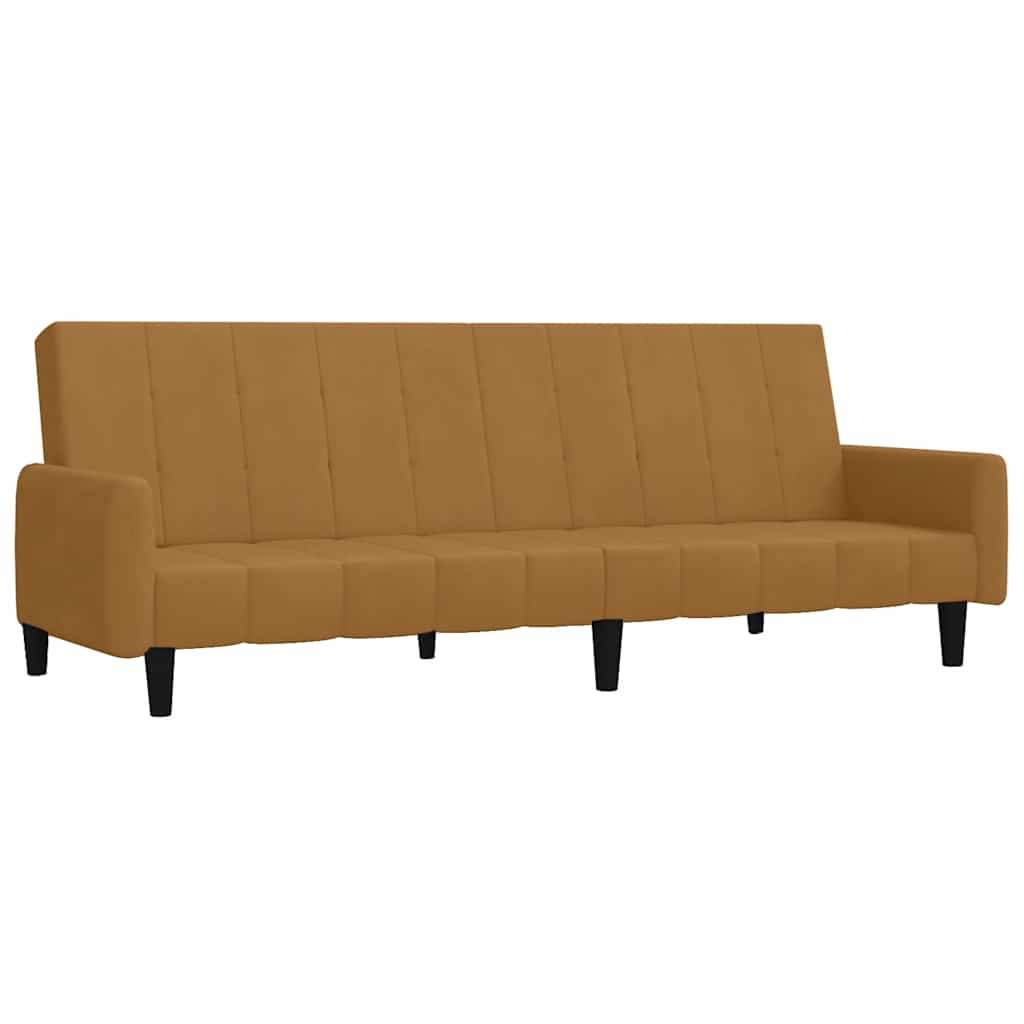 vidaXL Sofá cama de 2 plazas terciopelo marrón