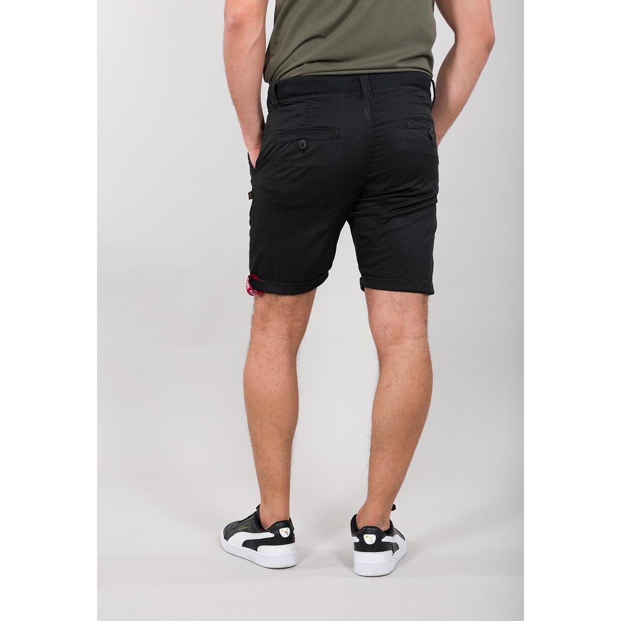 ALPHA Pantalón Corto Kerosene Negro de Algodón Elástico - Cómodo y a la Moda