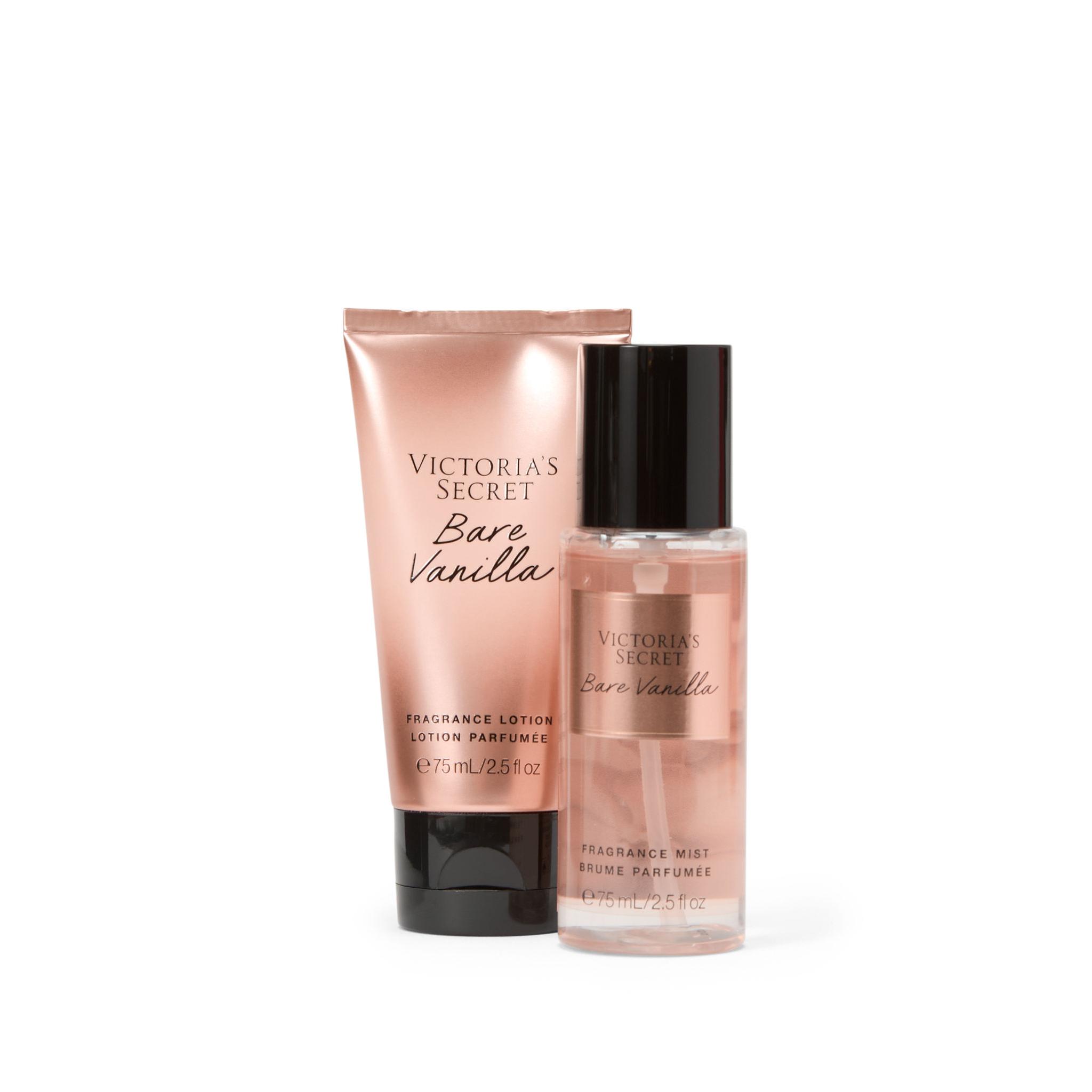 Victoria's Secret - Dúo Bare Vanilla bruma y loción corporal 75 ml cada una, fragancia dulce con notas de vainilla y cachemir