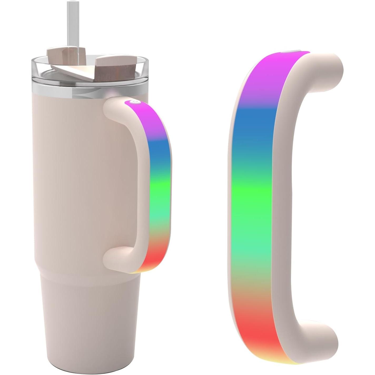 Mango iluminado por LED, compatible con tazas de 40 oz/30 oz, asa de taza que brilla en la oscuridad, accesorio de taza aislante para ocasiones al aire libre, fiestas y en el hogar