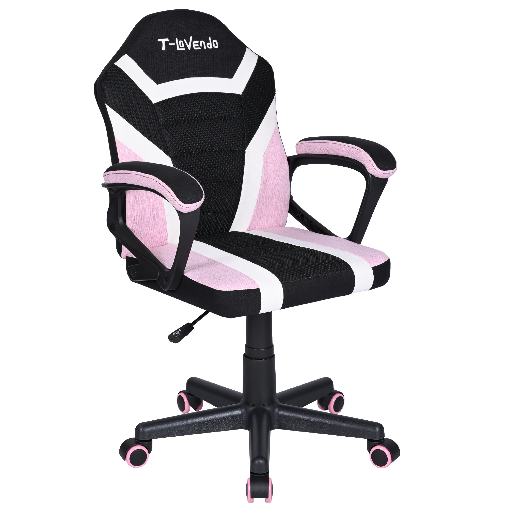 T-LoVendo Silla Gaming u Oficina niños Infantil de Tela giratoria ergonómica Estudio o Escritorio con Ruedas Brazos diseño Moderno sillón Gamer Ordenador Videojuegos