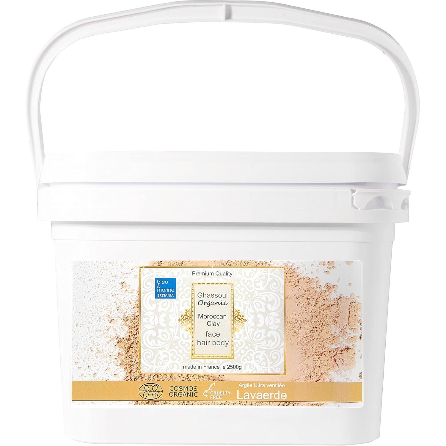 Ghassoul Arcilla de Marruecos | Rhassoul Natural para Rostro, Cabello y Cuerpo | Mascarilla Facial, Limpieza Capilar y Corporal | Moroccan Lava Clay - Bleu & Marine Bretania