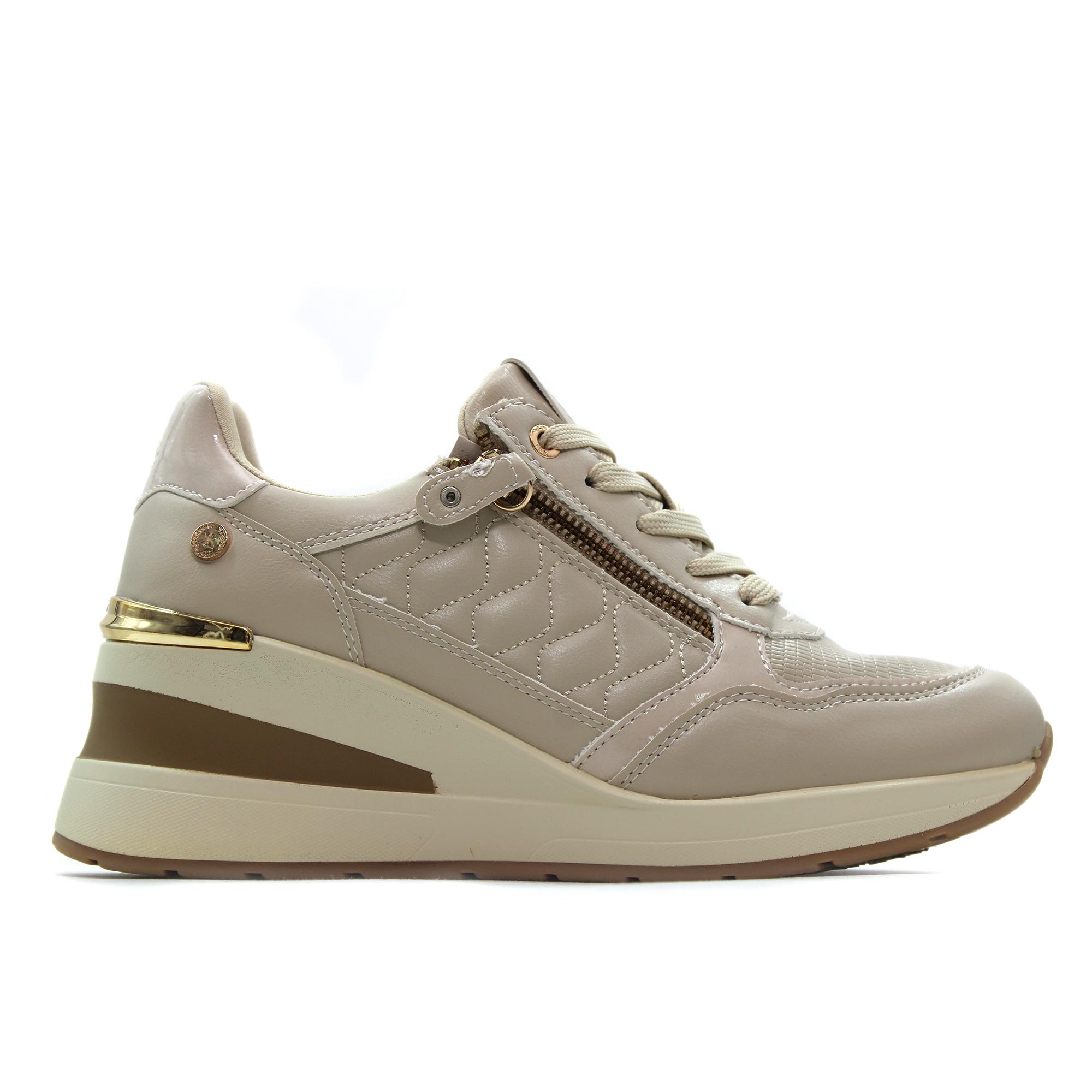 Xti 144380 Zapatilla deportiva,sneakers de cordones,suela de goma,plantilla extraible,bambas,casual,cremallera para señora
