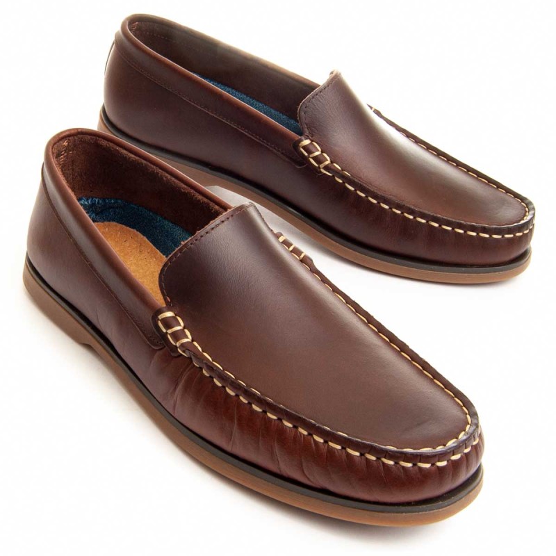 Mocasin Casual De Piel Para Hombre. Purapiel Mocca 89135