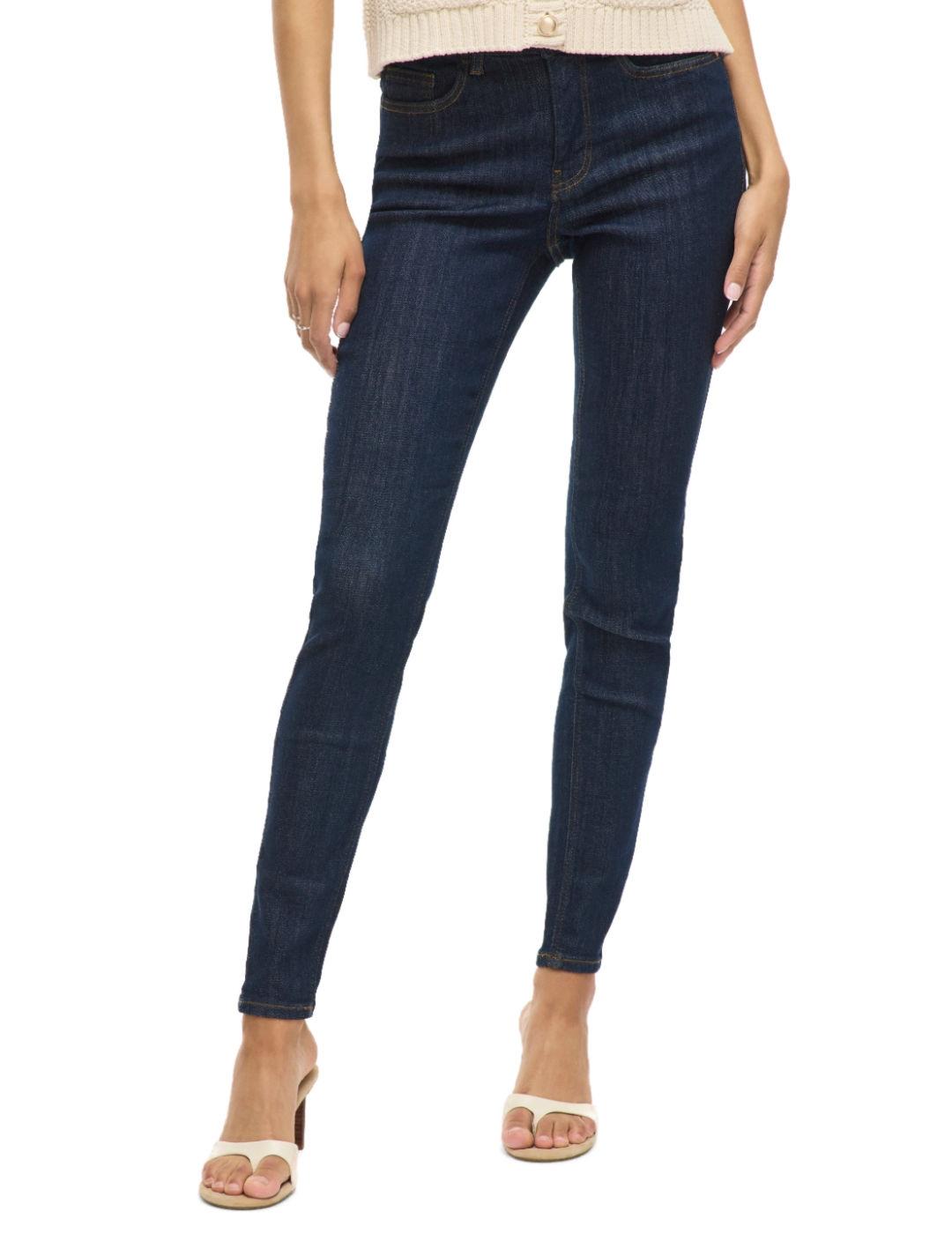 Pantalón vaquero Vila Sarah skinny azul oscuro para mujer